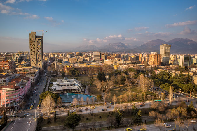 View of Tirana, Albania, from Sky Tower
