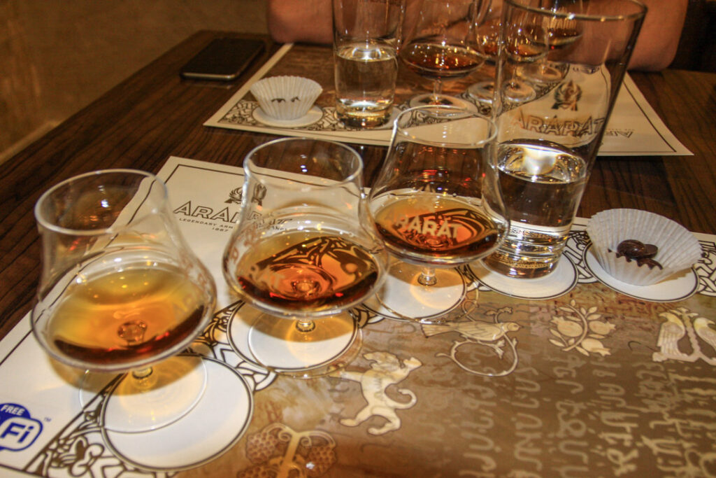 Brandy tasting at Ararat distillery Yerevan, Armenia