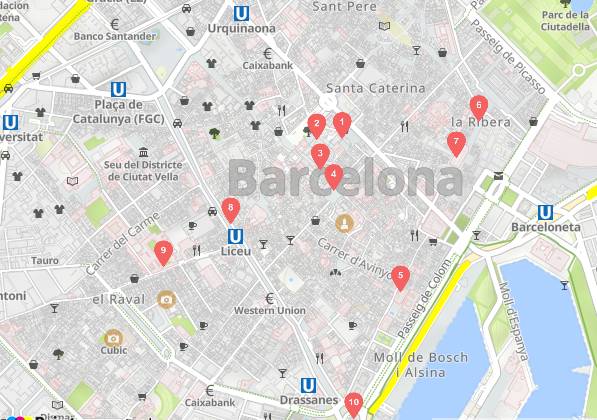 MyAwesomeMap10Jul2021 - Barcelona - Gothic Quarter and Born - Drive me Foody