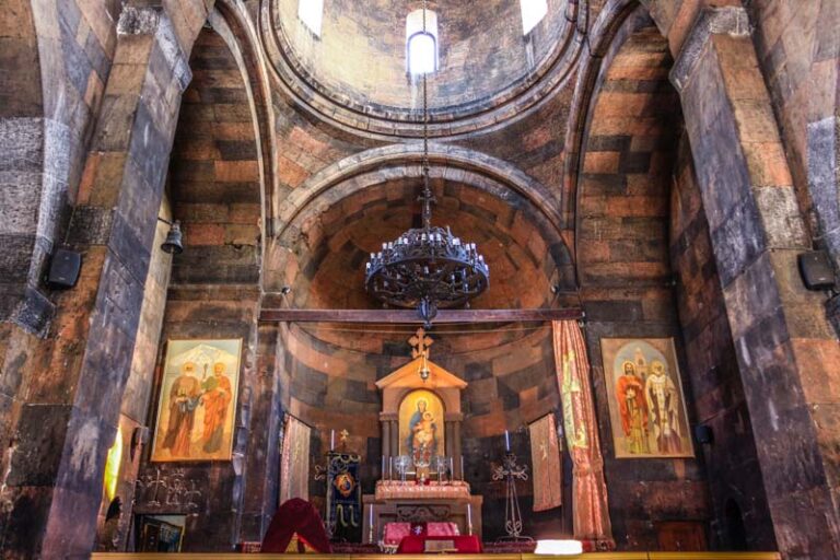 Interior of medieval Armenian church in monastery, Khor Virap
