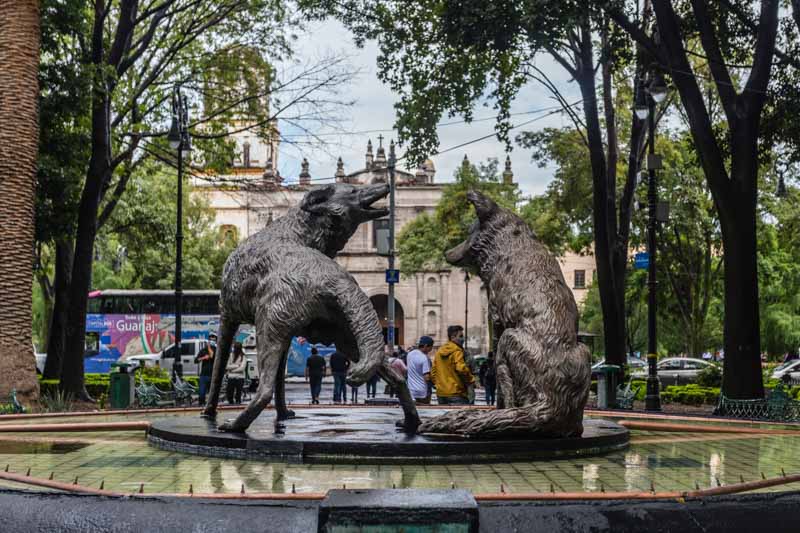 Ciudad de México, Coyoacán: Fuente de los Coyotes en el Jardín Centenario