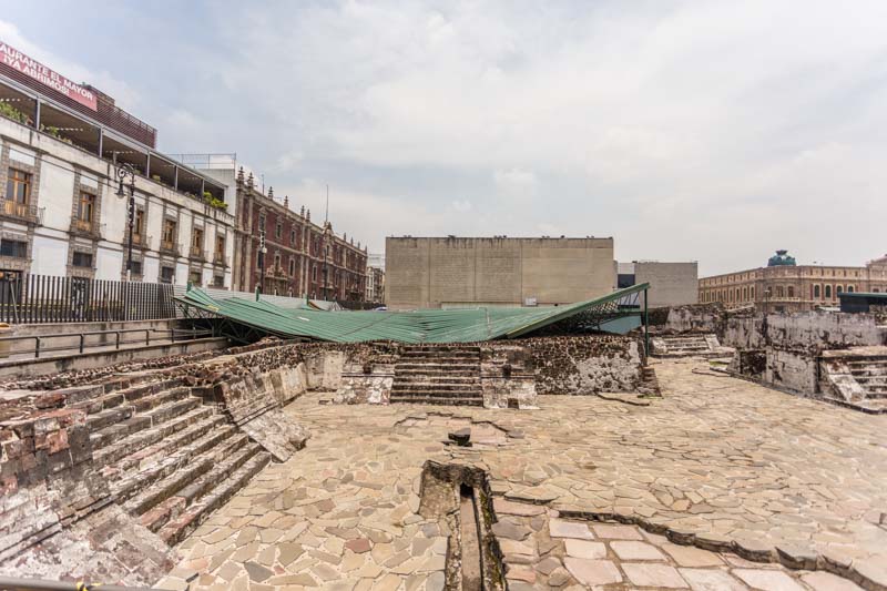 Ciudad de México, centro histórico: Ruinas del recinto ceremonial del Templo Mayor de Tenochtitlan.