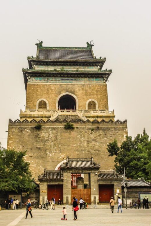 Beijing bell tower, Ming dynasty Chinese architecture. Beijing, China