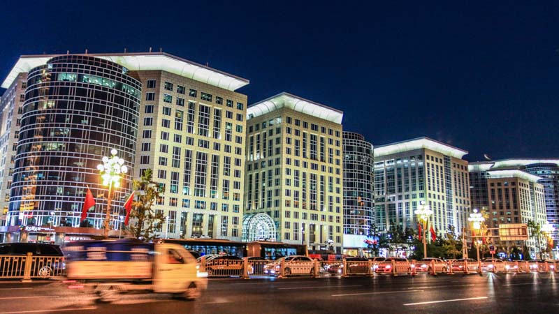 Beijing, China. Oriental Plaza in East Chang'an Avenue at night