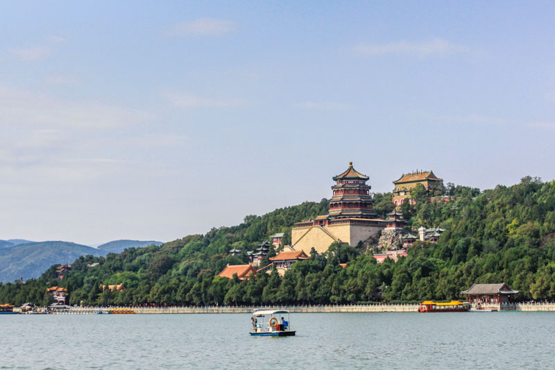 China, Beijing Summer Palace, panorama of Longevity Hill and Kunming Lake