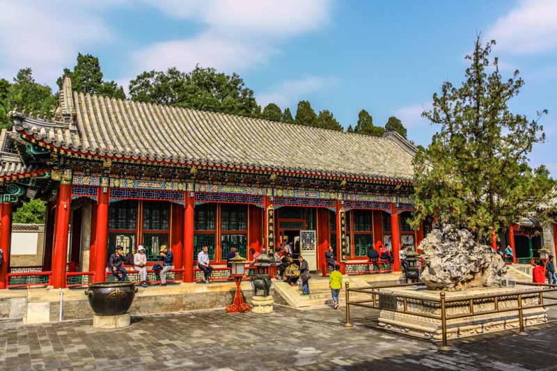 Summer Palace, Beijing, China. Yiyun house in Court Area. Qing dynasty Chinese architecture
