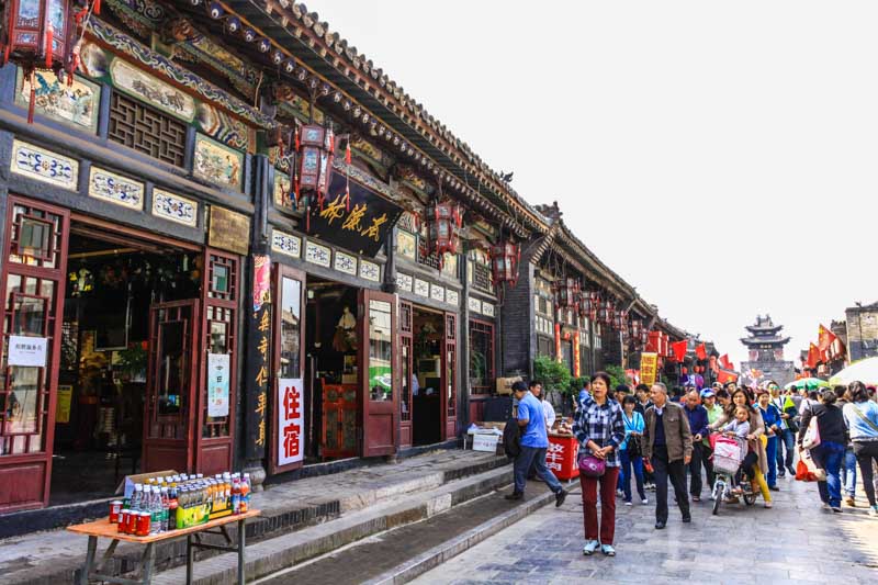 Nan Dajie (South Street), the main commercial artery of Pingyao old town (Shanxi Province, China)