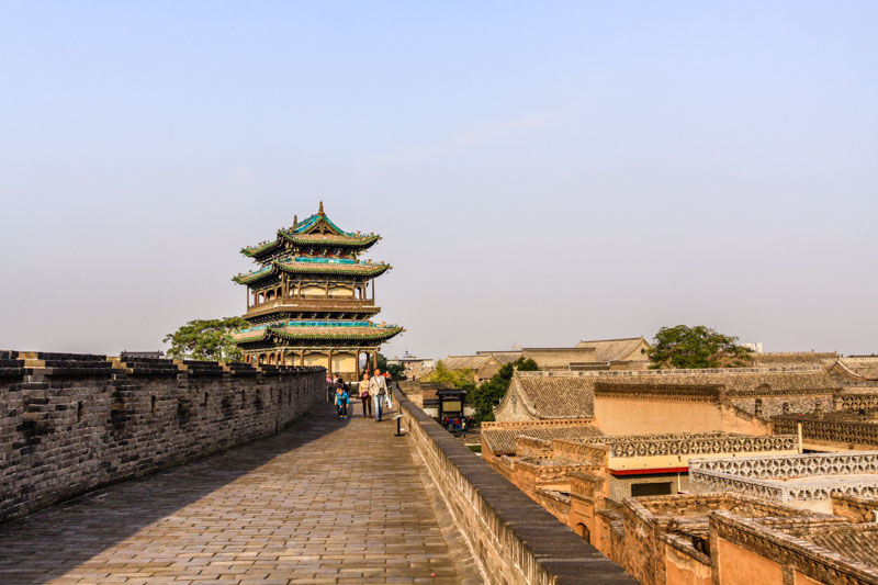 Pingyao old city wall and one of its main watchtowers (Shanxi Province, China)