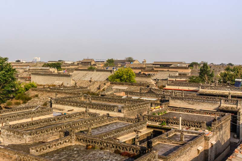 Panorama of Pingyao old city from the city walls, Shanxi, China