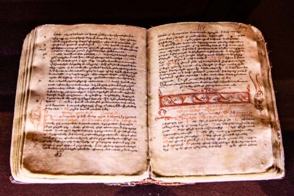 Armenian medieval manuscript in Matenadaran, book museum in Yerevan, Armenia.