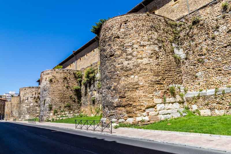 Roman wall of León, Spain, renovated during the Middle Ages