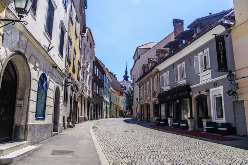 Ljubljana, Slovenia: a street going towards the castle