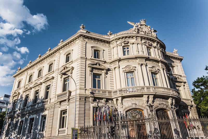 Neo-baroque palace in central Madrid