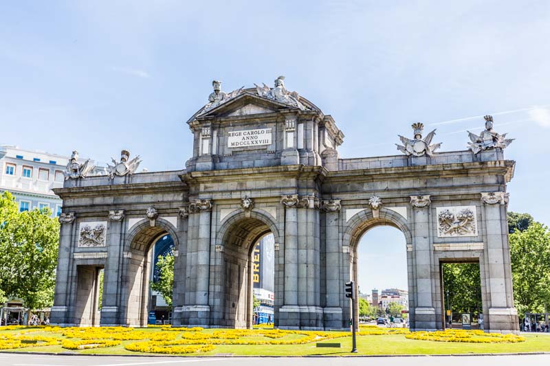 18th century city gate, landmark symbol of Madrid