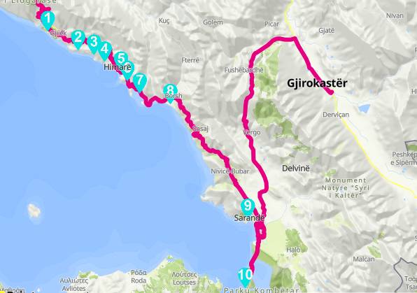 map albanian riviera - Albanian riviera - best beaches & what else to do - Drive me Foody