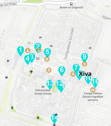 map khiva ichon qala - Jiva, ciudad-museo de la ruta de la seda - Drive me Foody