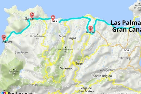 mapa ruta norte gran canaria - Gran Canaria road trip - much more than beach and sun! - Drive me Foody
