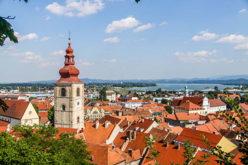 Ptuj, Slovenia: Panoramic view from the castle