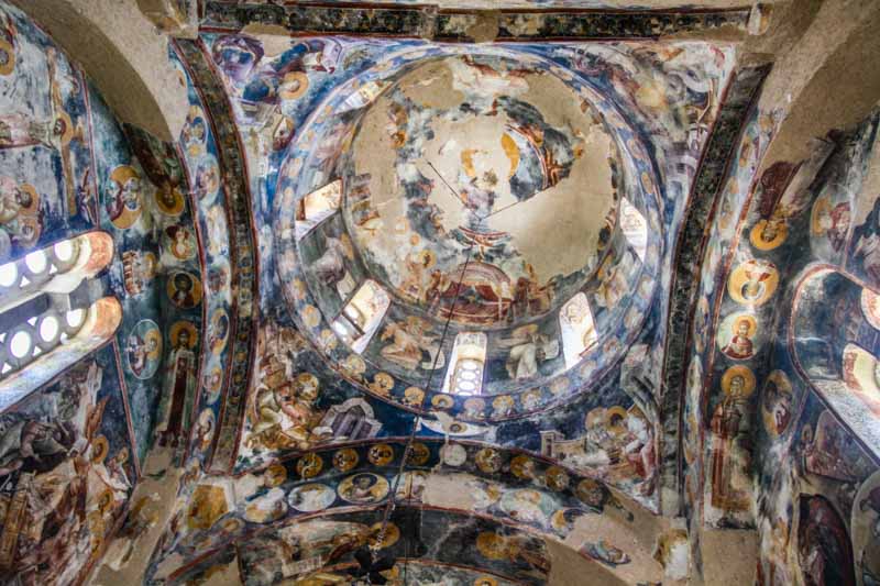 Byzantine mediaeval frescoes is Studenica Monastery in Serbia