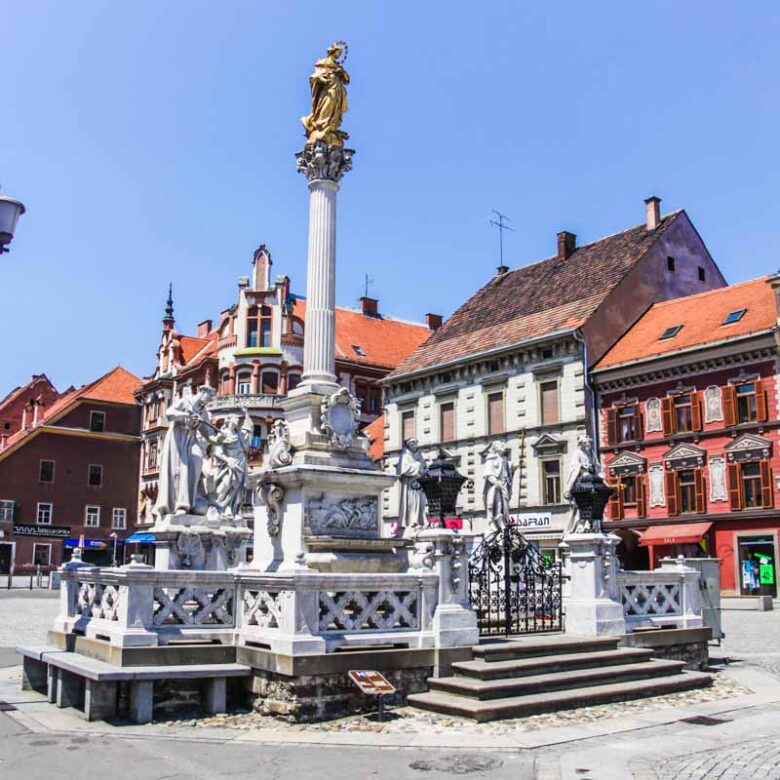 Maribor, Slovenia: Plague column at Glavni trg
