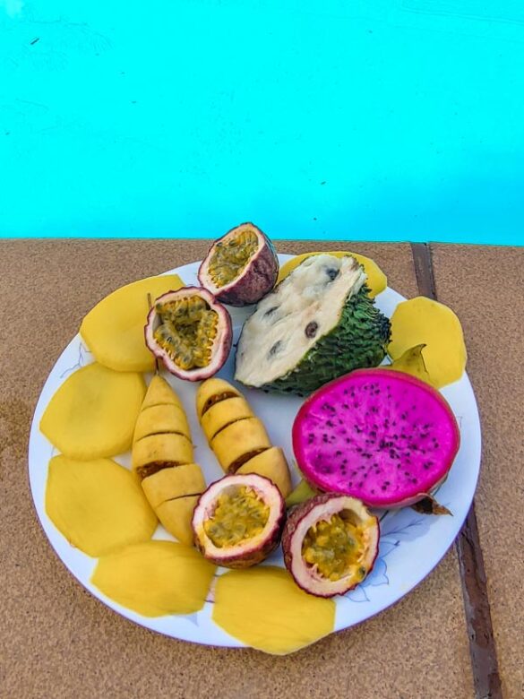Tropical fruits for breakfast in Gran Canaria
